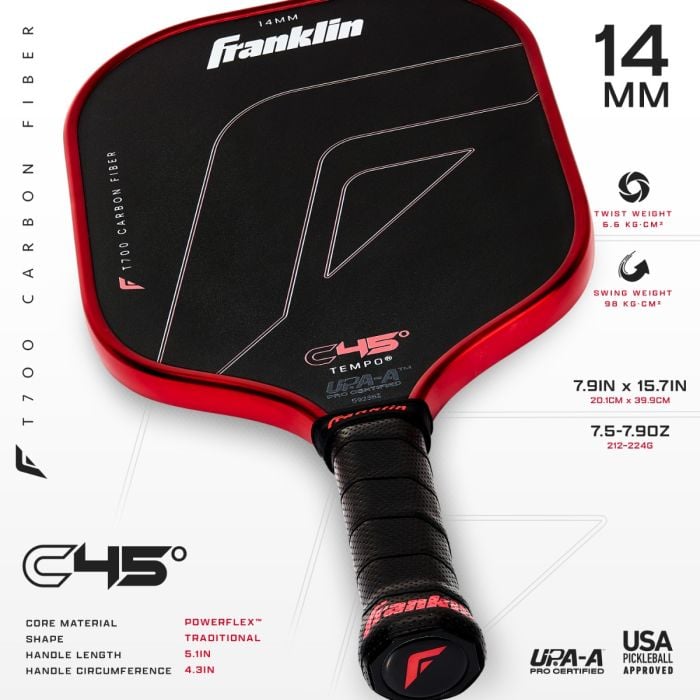 *NEW* Franklin C45° Tempo Pickleball Paddle 14 mm